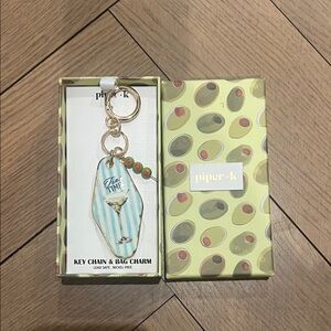 Piper K Keychain with olive Design